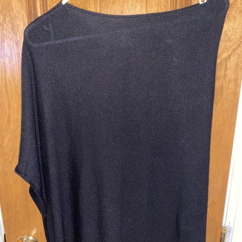 Asymmetrical poncho sweater